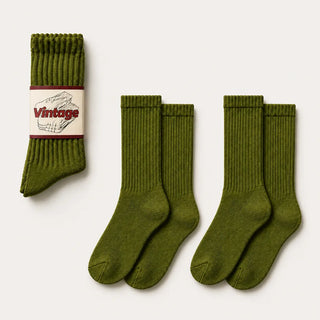 Vintage Scrunch Crew Socks · 2 Pairs