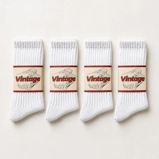 4-Pack Natural Cotton Scrunch Crew Socks