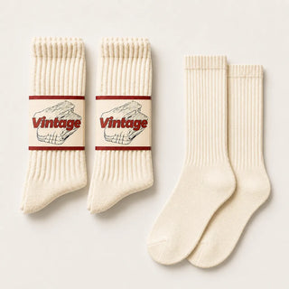 Vintage Scrunch Crew Socks · 2 Pairs