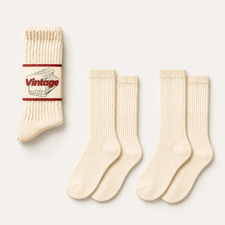 Vintage Scrunch Crew Socks · 2 Pairs