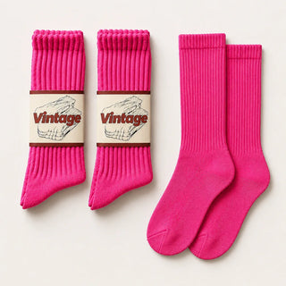 Vintage Scrunch Crew Socks · 2 Pairs