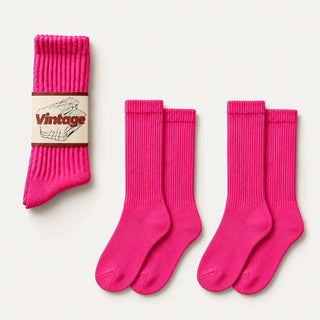 Vintage Scrunch Crew Socks · 2 Pairs