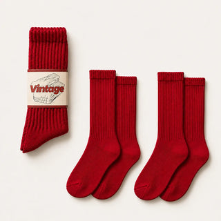 Vintage Scrunch Crew Socks · 2 Pairs