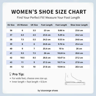 Guide des tailles Anoussya Spark Sandals – tableau des pointures