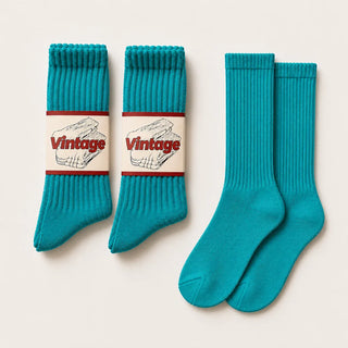 Vintage Scrunch Crew Socks · 2 Pairs