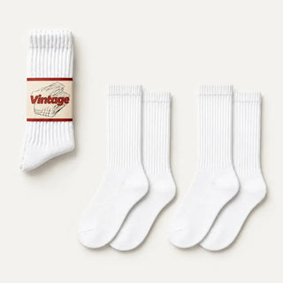 Vintage Scrunch Crew Socks · 2 Pairs
