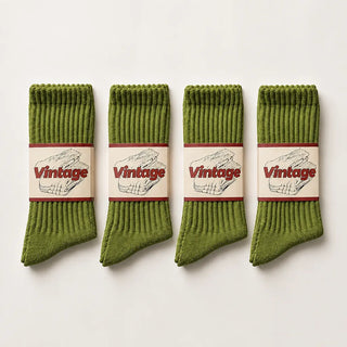 4-Pack Natural Cotton Scrunch Crew Socks