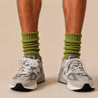 4-Pack Natural Cotton Scrunch Crew Socks