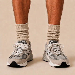 4-Pack Natural Cotton Scrunch Crew Socks