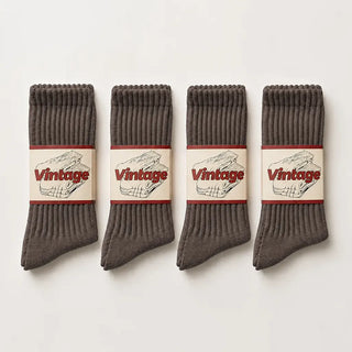 4-Pack Natural Cotton Scrunch Crew Socks