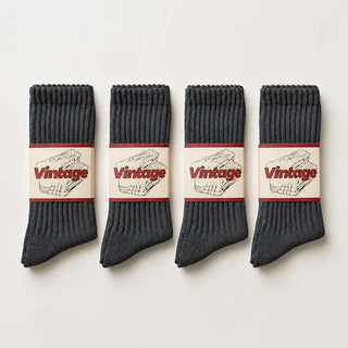 4-Pack Natural Cotton Scrunch Crew Socks