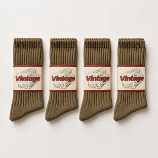 4-Pack Natural Cotton Scrunch Crew Socks