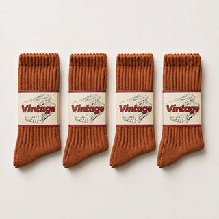 4-Pack Natural Cotton Scrunch Crew Socks