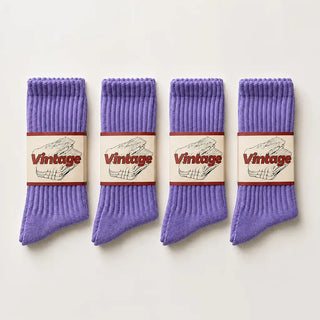 4-Pack Natural Cotton Scrunch Crew Socks