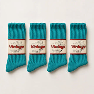4-Pack Natural Cotton Scrunch Crew Socks