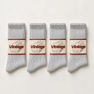 4-Pack Natural Cotton Scrunch Crew Socks