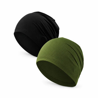 Skull cap two colors, Black + Army Green