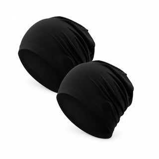 Skull cap two colors, Black + Black
