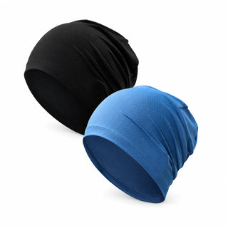 Skull cap two colors, Black + Blue