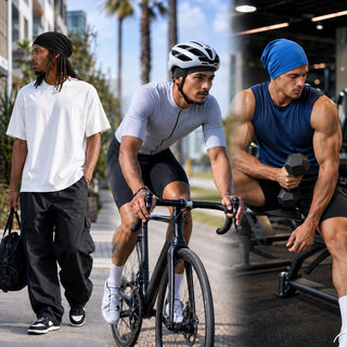Skull cap worn every day, under a cycling helmet and at the gym