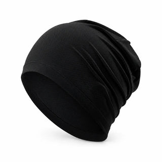 Black skull cap for locs on a white background