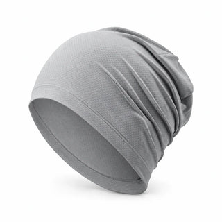 Grey skull cap for locs on a white background